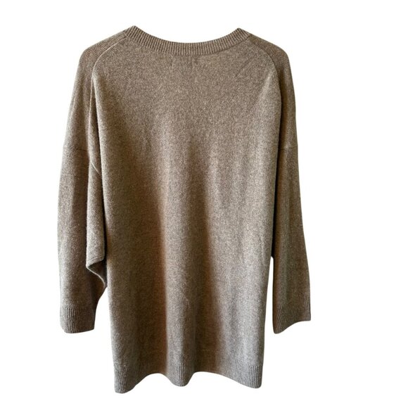 Banana Republic Fawn Brown 100% Cashmere Slouchy V-Neck Sweater Size XXL - Picture 3 of 4
